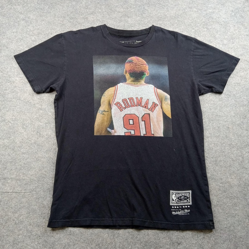 Chicago Bulls Shirt Mens Medium Dennis Rodman 91 NBA Basketball‎ Mitchell Ness